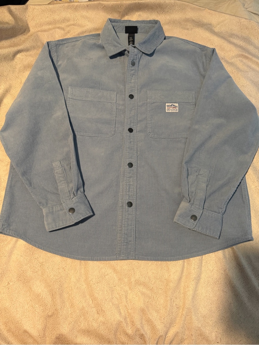 H&M Light Blue Corduroy Shirt Jacket